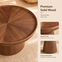 Ensemble de table basse ronde en bois écologique moderne avec base conique pour le mobilier de salon