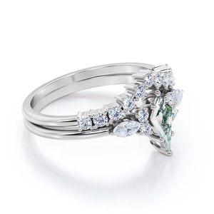 ชุดแหวนแต่งงานโมอิสและอาเกตโมอิสซาไนต์ลายมงกุฎ1.75 2ชั้นแบบปรับแต่งได้ - Product Image 2