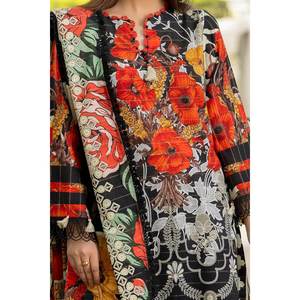 Traje Salwar Kameez de 3 Piezas sin Coser con Rayas Mehsuri, Ropa Étnica India K-52021 Hecho de Algodón y Georgette - Product Image 3