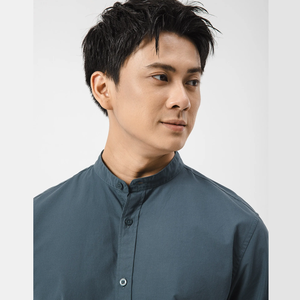 Chemise habillée en popeline pour homme dernier modèle avec logo de marque brodé personnalisé - Product Image 4