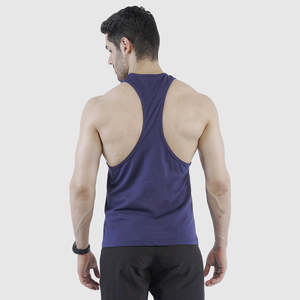 Débardeur de course bleu marine pour homme, respirant, en polyester, coton et élasthanne, taille XL, style musculation, col à capuche, pour entraînement et gym, imprimé - Product Image 2