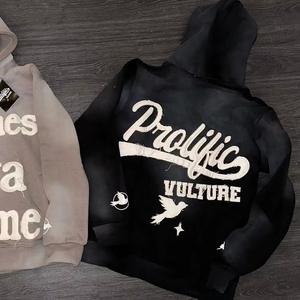 Sudadera con capucha con cremallera y lavado ácido de piedra de alta calidad, Sudadera con capucha con cremallera francesa personalizada para hombre - Product Image 1