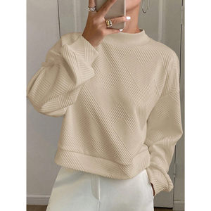 Lupin fieltro nuevas mujeres algodón liso teñido letra estampado suelta sudadera Otoño Invierno espesar polar cálido sudaderas mujeres - Product Image 1