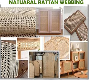 Rollo de Mimbre Natural de 40 Pulgadas de Ancho (100cm, 80cm, 60cm), Diseño Personalizado, Malla Tejida de Mimbre para Revestimiento de Paredes - Product Image 2