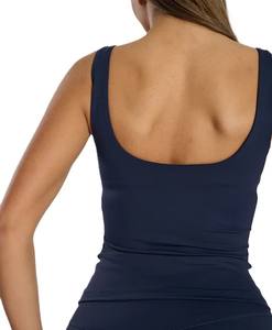 เสื้อกล้ามใส่เล่นโยคะเสื้อแขนกุดสีดำสำหรับผู้หญิงเสื้อกล้ามใส่เล่นกีฬาเล่นยิมฟิตเนสไซส์พิเศษออกแบบโลโก้ได้ตามต้องการ - Product Image 4