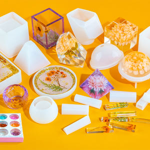 रेसिन मोल्ड्स सिलिकॉन किट 14 पीसी एपॉक्सी रेसिन मोड्स सहित क्षेत्र क्यूब पिरामिड वर्ग गोल रेसिन किट मोल्ड्स - Product Image 6