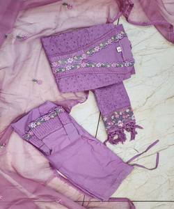 Impresionante Kurta de algodón de trabajo bordado con pantalón rojo Nueva llegada Kurta para ropa de fiesta Venta al por mayor Kurta V Shape Necklace Kurta's - Product Image 4