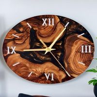 Jam Dinding Resin Artistik Buatan Tangan Desain Abstrak Modern Jarum Mekanik Senyap untuk Ruang Tamu Kamar Tidur
