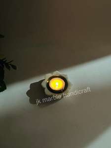 Diseño de corte de flores Blanco Mármol natural Latón Diya Decoración hecha a mano para el hogar y tradicional T-light Diya Mejor precio - Product Image 3