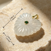 Liontin Batu Permata Alami Ukiran Hati Grosir Berlapis Emas 18K dengan Tatahan CZ Gaya Boho Vintage untuk Pembuatan Perhiasan SEKIM JEWELRY P2D1038