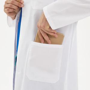 Bata de laboratorio blanca de manga larga para hombre, ropa de trabajo de laboratorio, cuello de solapa, blusa de uniforme de enfermera con botones - Product Image 2