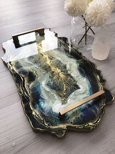 PROCESSUS Plateau de service en résine époxy fait à la main Essentiels de cuisine uniques pour la maison Restaurant Hôtel Décoratif Service Tra - Product Image 3