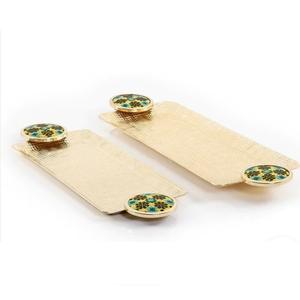 Plateau de service en métal massif de style classique poli brillant Équipement de service de restauration Dates ou plateau de service de fruits secs - Product Image 4