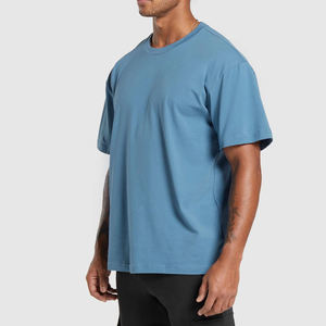 Streetwear pour hommes, t-shirt surdimensionné vierge avec logo personnalisé, cropped top, t-shirt en coton épais, t-shirt à épaules tombantes pour hommes - Product Image 5