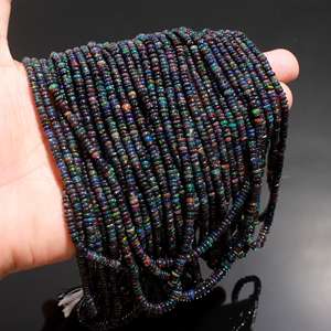 Meilleures ventes de brins de perles d'opale éthiopienne noire naturelle pour la fabrication de bijoux utilise des perles en gros fabrication de perles en Inde - Product Image 5