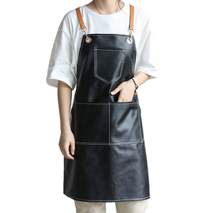 Barbe de cuisine en cuir véritable, tablier de barbier personnalisé, tablier de coiffeur pour robe en cuir - Product Image 1