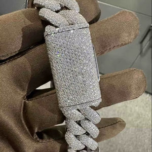 Bracelet en argent sterling 925 plaqué or blanc VVS Moissanite 20MM 8 pouces Bracelet à breloques mode - Product Image 1