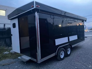 Remolque de comida callejera personalizable, carrito de helado móvil rápido con equipo de horneado para aperitivos, perritos calientes, dulces, patatas fritas hechas de aluminio - Product Image 4