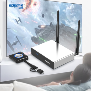 Kit presentasi nirkabel BYOD perusahaan, penerima BOEGAM V100 + USB-C F01S/steker & Play pemancar, latensi rendah