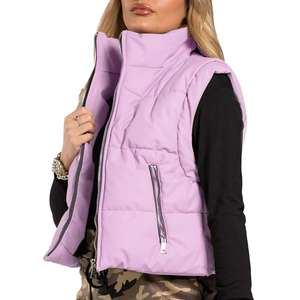 Gilet matelassé court en toile pour femme de haute qualité, respirant, tendance et confortable, vêtement d'extérieur d'hiver 2026 - Product Image 1
