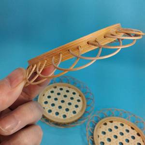 Elegant Rattan Tea and Coffee Coasters Modern Natural Tabletop Placemats Stylish Home and Kitchen <b>Teacup</b> Pads Durable Design - Product Image 4