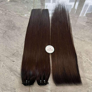 Extensiones de cabello humano virgen vietnamita 100%, superventas, puntas marrones de encaje transparente recto de hueso dibujado doble, precio al por mayor - Product Image 6