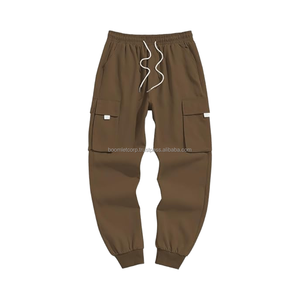 Pantalones Jogger Ligeros de Cintura Media con Logotipo Personalizado para Hombre, Pantalones Cargo de Lona de Algodón de Alta Calidad, Estilo Informal con Cordón para Gimnasio y Deporte - Product Image 2