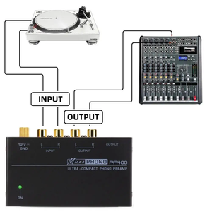 PP400 HiFi Ultra-Compact Phono Preamp Mini <span class=keywords><strong>amplificador</strong></span> de audio para el hogar <span class=keywords><strong>con</strong></span> <span class=keywords><strong>tocadiscos</strong></span> de tubo de interfaz RCA <span class=keywords><strong>y</strong></span> <span class=keywords><strong>altavoces</strong></span> para uso de DJ - Product Image 6