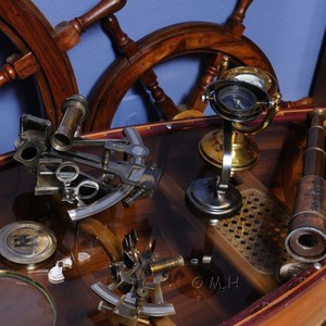 24-Inch Handcrafted Wooden <b>Ship</b> <b>Wheel</b> Classic Nautical Maritime Decor for Home or Office Painted Technique Coastal Style - Product Image 3