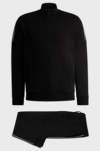 <b>Mens</b> Black Stand Collar Full-Zip <b>Track</b> <b>Jacket</b> and Matching Jogger Pants Tracksuit OEM ODM Wholesale Apparel - Product Image 4