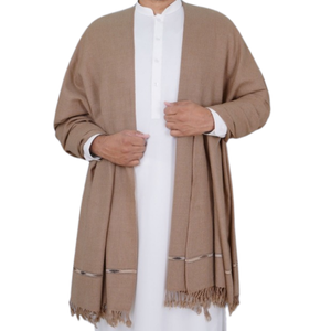 Ropa de hombre islámica modesta de colores con logotipo personalizado OEM, ropa informal de temporada larga de invierno para exteriores, Cachemira bordada a rayas sólidas - Product Image 1