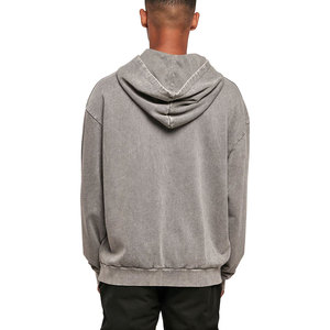 Sweat à capuche pull-over pour hommes avec logo personnalisé sweat-shirt polaire surdimensionné décontracté hiver veste à capuche en coton - Product Image 4