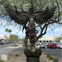 BLVE grandeur nature décoration de jardin extérieur déesse métal Sculpture jardin Art Bronze ailé victoire Statue d'ange