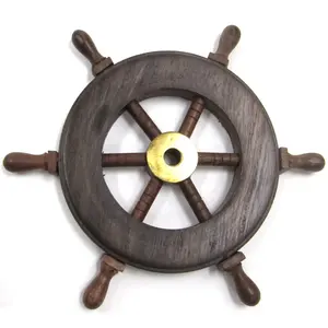 Volant de bateau en bois robuste et résistant, style nautique, pour décoration intérieure de bateau, utilisation domestique, faible MOQ - Product Image 2