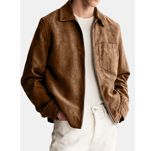 Automne hiver hommes décontracté fermeture éclair veste en cuir hommes vêtements mince à manches longues en cuir mode veste moto veste pour hommes - Product Image 4