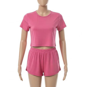 2 <b>Piece</b> Womens Shorts <b>Set</b> Polyester Breathable Casual Summer Outfit <b>Lounge</b> Wear Fashion <b>Two</b> <b>Piece</b> <b>Set</b> Wholesale Supplier OEM <b>Set</b> - Product Image 1