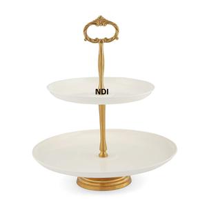 Support de plateau à gâteau arrondi pour des mariages écologiques de qualité durable et d'autres fêtes support de gâteau en métal de célébration - Product Image 1