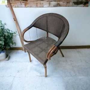 Muebles de comedor de madera maciza de lujo moderno, sillas de comedor de mimbre con brazo de madera natural para restaurante - Product Image 5