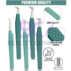 Pinzas injertadas de extensión de pestañas de acero inoxidable multifuncional de calidad Highland multicolor con precio razonable - Product Image 4