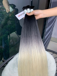 Extension de cheveux en vrac Ombre Noir et Brun 100% Cheveux Vietnamiens 55cm de l'usine en gros - Product Image 6