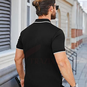 Media cremallera de marca privada para hombre para camiseta de Polo Cómoda Camiseta de punto de algodón de talla grande para camiseta de Polo - Product Image 4