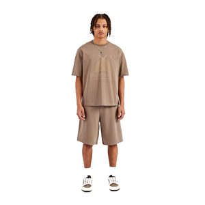 Ropa deportiva de verano, Conjunto de camiseta y pantalones cortos, conjuntos cortos para correr, logotipo personalizado, conjunto para hombres, venta al por mayor, camisetas de algodón, pantalones cortos para el sudor - Product Image 1