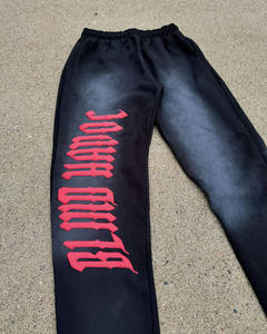 Ensemble de survêtement de sororité grecque personnalisé noir rouge à capuche et jogging, tenue Streetwear avec lettres gothiques, mode en gros - Product Image 5