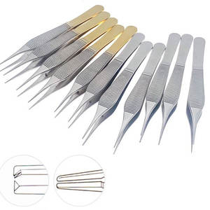 Pinzas de fórceps de tejido oftálmico 1*2 dientes/plataformas de acero inoxidable en acero inoxidable alemán de alta calidad - Product Image 1