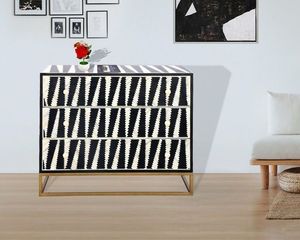 Incrustation d'os généralement artisanat tradition personnalisée et florale Table de chevet armoire incrustation d'os salon d'Inde - Product Image 3