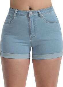Women's Plus Size 100% Cotton Denim <b>Jean</b> Shorts Custom Streetwear Half Pants Breathable Workwear with Loose Fit - Product Image 2