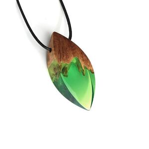 Artículos de tendencia 2025 collar de resina colgante encanto de madera personalizado Diy colgantes mujeres joyería collar de traje diario - Product Image 2