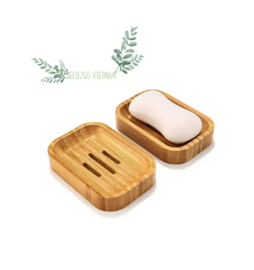 Meilleures ventes Accessoires de salle de bain 100% Porte-savon en bambou biodégradable fait main/Porte-savon en bois de bambou par Eco2go Vietnam