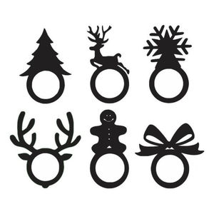 Wholesale Christmas Napkin Rings <b>Set</b> Of <b>6</b> Laser Cut Wooden Napkin Holders <b>For</b> Festive <b>Dinner</b> Table Decor At Reasonable Price - Product Image 1