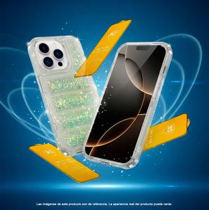 Étui support pour appareil photo avec paillettes liquides, 3 pièces détachables, protection d'écran en verre trempé 9D, protection 360°, couleurs scintillantes - Product Image 5